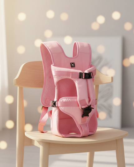 hunde-rucksack-vorne-atmungsaktiv-pink - lifestyle