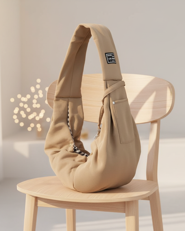 hunde-tragetasche-handyfach-khaki - lifestyle