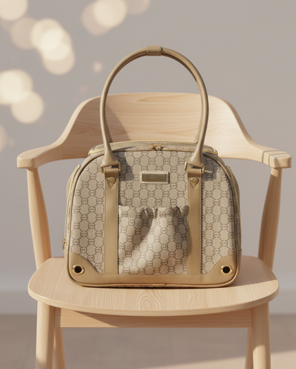 hunde-tragetasche-khaki-atmungsaktiv - lifestyle