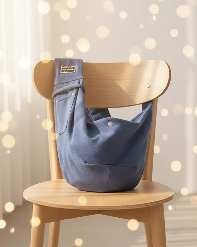 hunde-tragetasche-sling-blau - lifestyle