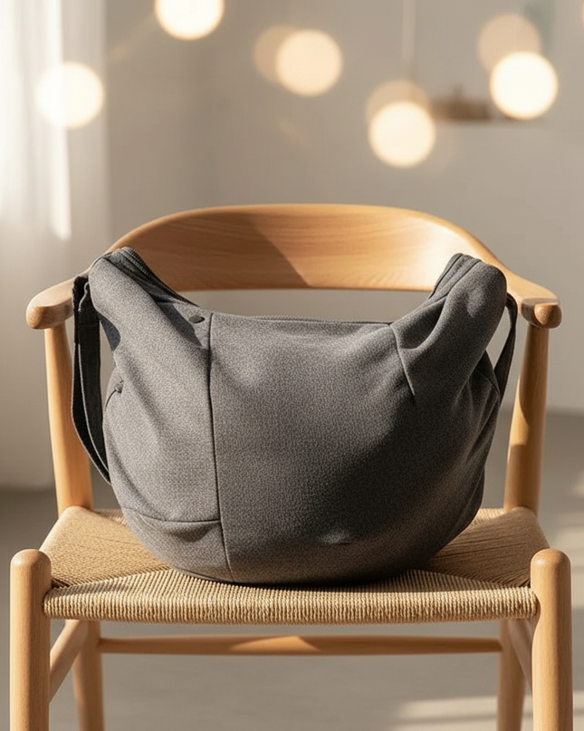 hunde-tragetasche-sling-dunkelgrau - lifestyle