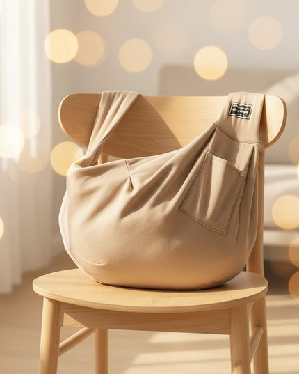 hunde-tragetasche-sling-khaki - lifestyle