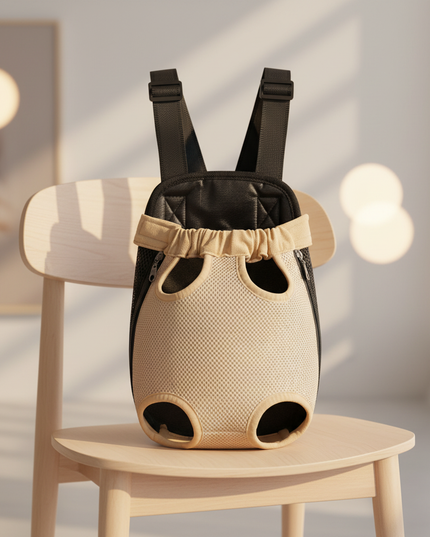 katzen-rucksack-beige-verstellbar-atmungsaktiv - lifestyle