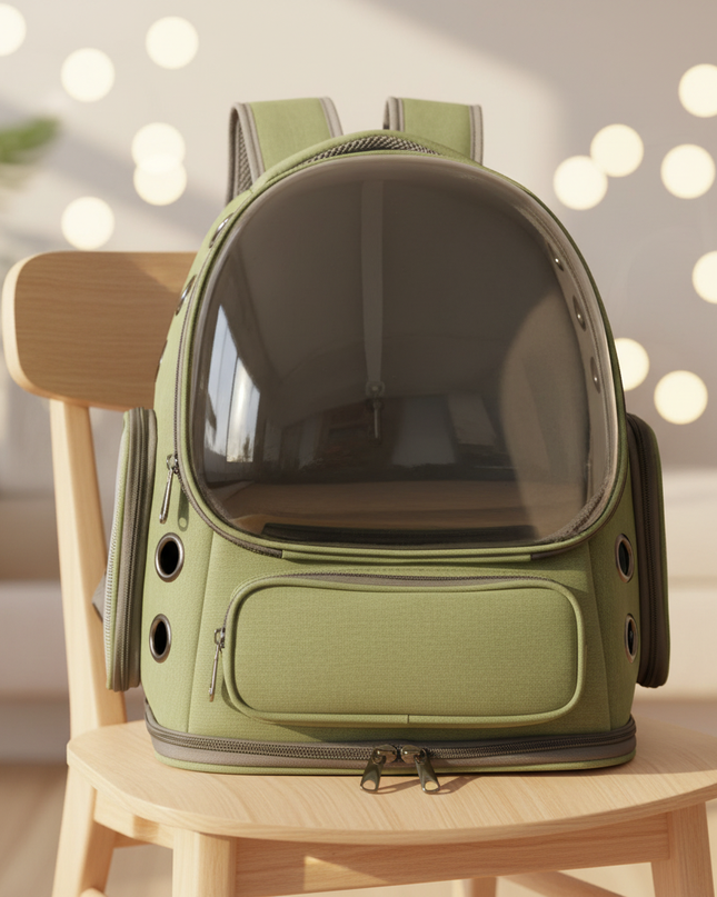 katzen-rucksack-faltbar-transparent-army-green-xxl - lifestyle
