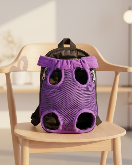 katzen-rucksack-lila-atmungsaktiv - lifestyle