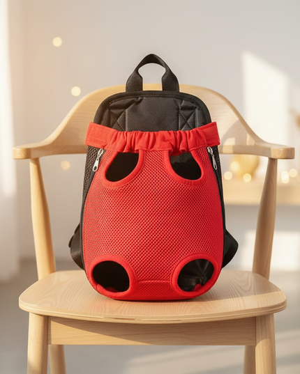 katzen-rucksack-rot-verstellbar-atmungsaktiv - lifestyle