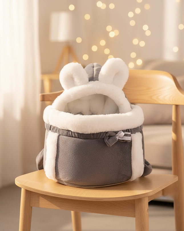 katzen-rucksack-winter-warm-pluesch-grau - lifestyle