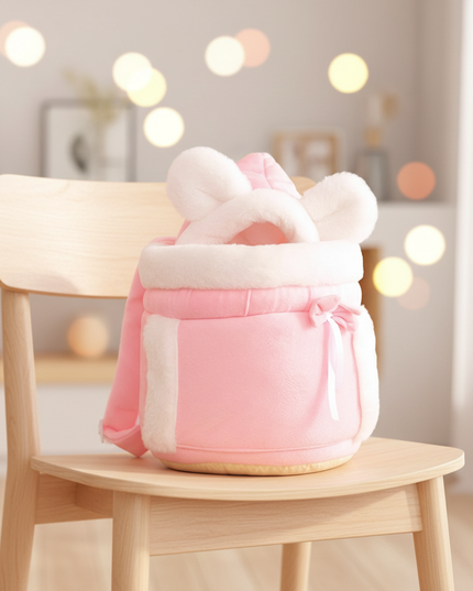 katzen-rucksack-winter-warm-pluesch-pink - lifestyle