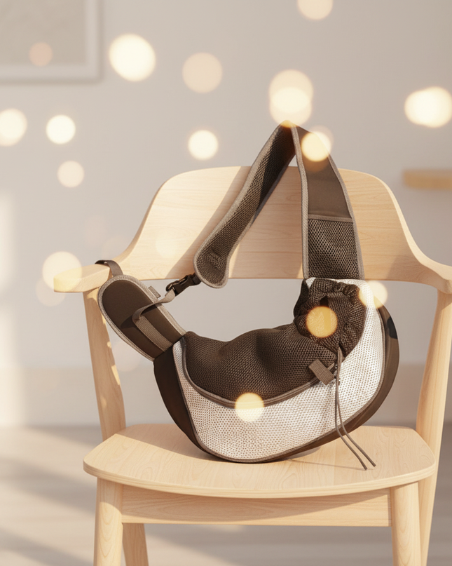 katzentragetasche-hunde-sling-bag-grau - lifestyle