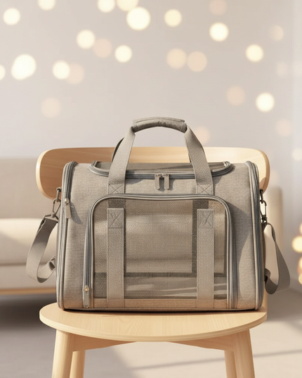 transport-rucksack-kleine-hunde-katzen-grau - lifestyle