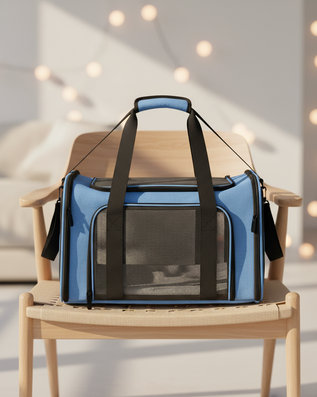 transporttasche-blau-faltbar-hunde-katzen - lifestyle