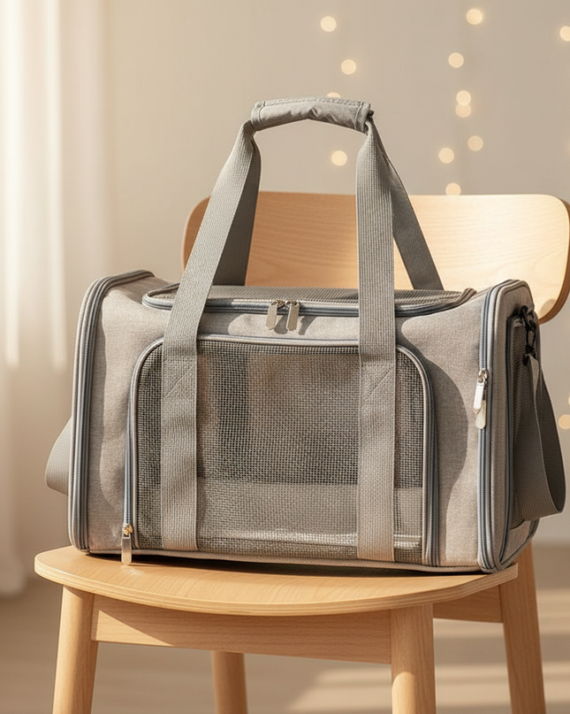 transporttasche-grau-faltbar-hunde-katzen - lifestyle