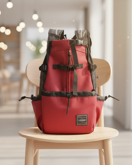 wander-rucksack-hunde-atmungsaktiv-rot - lifestyle