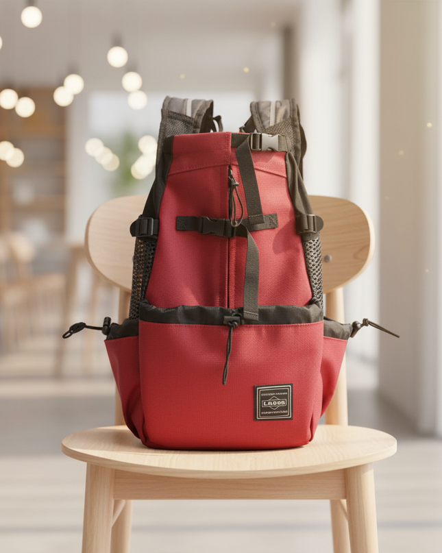 wander-rucksack-hunde-atmungsaktiv-rot - lifestyle