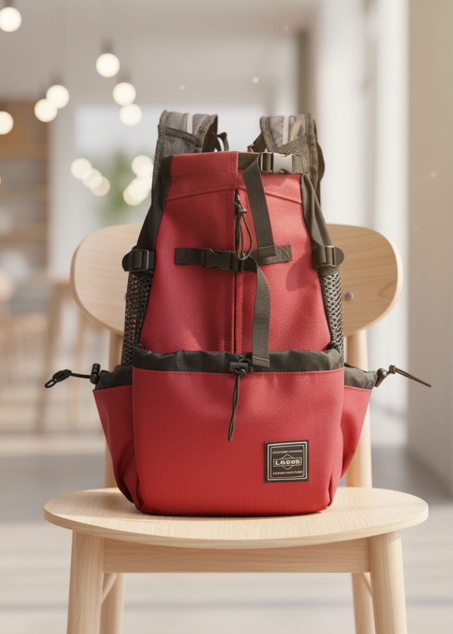 wander-rucksack-hunde-atmungsaktiv-rot - lifestyle